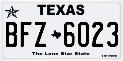 TX license plate BFZ6023