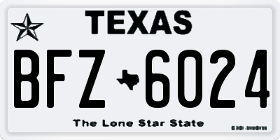 TX license plate BFZ6024