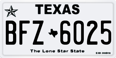 TX license plate BFZ6025