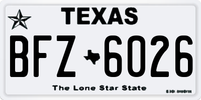 TX license plate BFZ6026