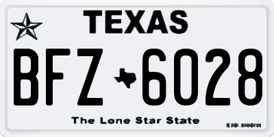 TX license plate BFZ6028