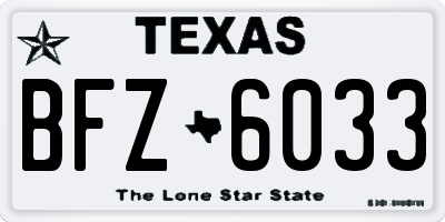 TX license plate BFZ6033