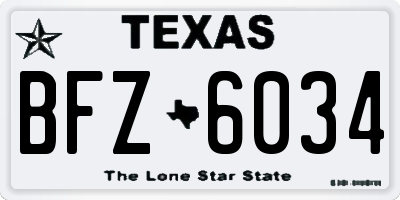TX license plate BFZ6034