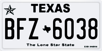 TX license plate BFZ6038