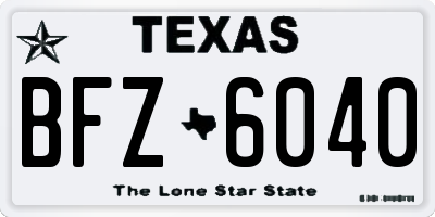 TX license plate BFZ6040