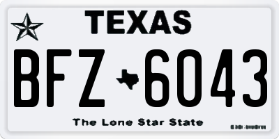 TX license plate BFZ6043