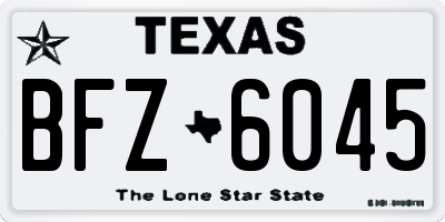 TX license plate BFZ6045