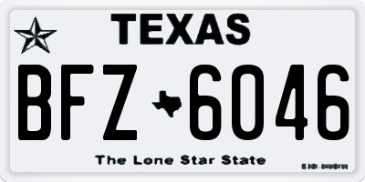 TX license plate BFZ6046