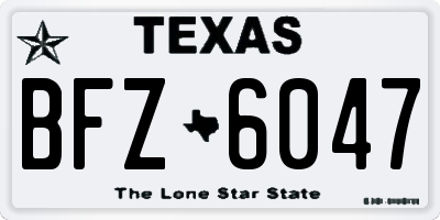 TX license plate BFZ6047