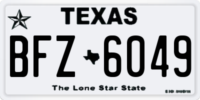 TX license plate BFZ6049