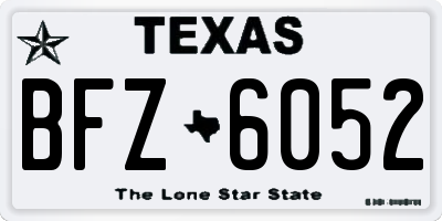 TX license plate BFZ6052