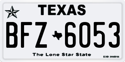 TX license plate BFZ6053