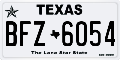 TX license plate BFZ6054