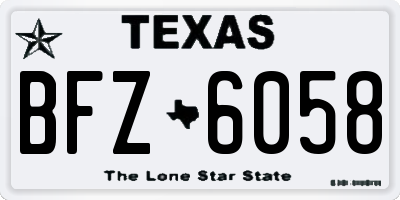 TX license plate BFZ6058