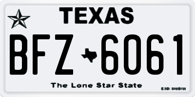 TX license plate BFZ6061