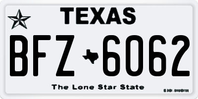 TX license plate BFZ6062