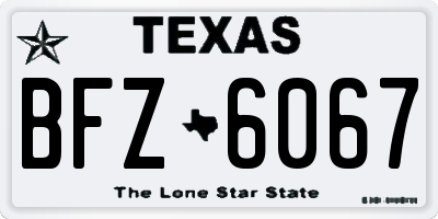 TX license plate BFZ6067