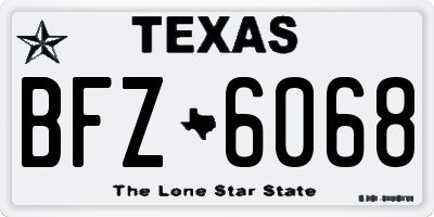 TX license plate BFZ6068