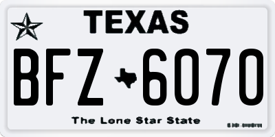 TX license plate BFZ6070
