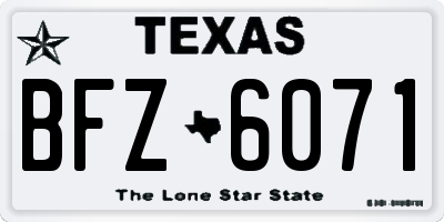 TX license plate BFZ6071