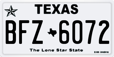TX license plate BFZ6072