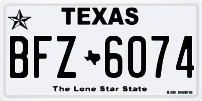 TX license plate BFZ6074