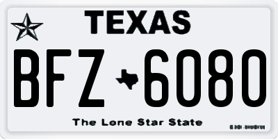 TX license plate BFZ6080