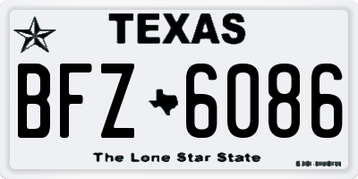 TX license plate BFZ6086