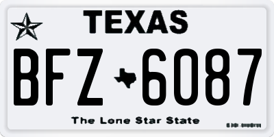 TX license plate BFZ6087