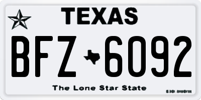 TX license plate BFZ6092