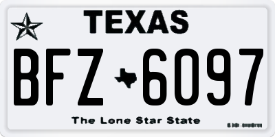 TX license plate BFZ6097
