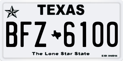 TX license plate BFZ6100
