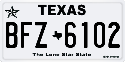 TX license plate BFZ6102