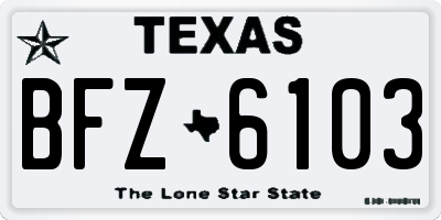 TX license plate BFZ6103