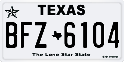 TX license plate BFZ6104