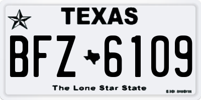 TX license plate BFZ6109