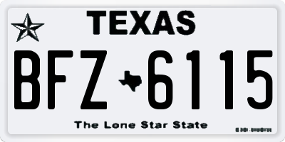 TX license plate BFZ6115