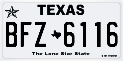 TX license plate BFZ6116