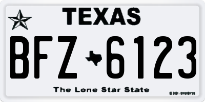 TX license plate BFZ6123