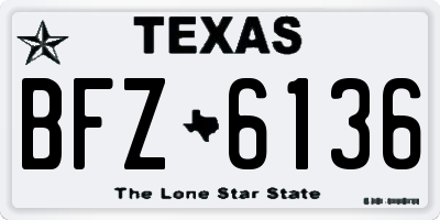 TX license plate BFZ6136