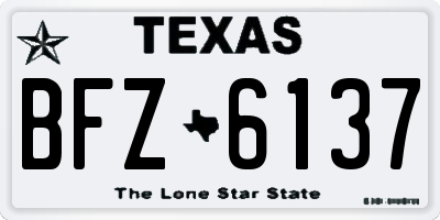TX license plate BFZ6137