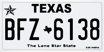 TX license plate BFZ6138