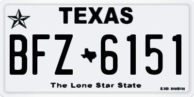 TX license plate BFZ6151
