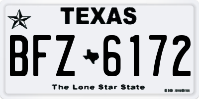 TX license plate BFZ6172