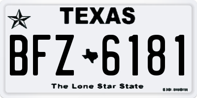 TX license plate BFZ6181