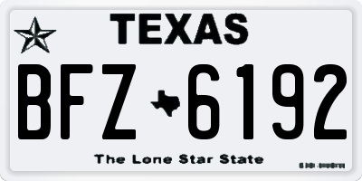 TX license plate BFZ6192