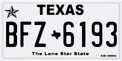 TX license plate BFZ6193