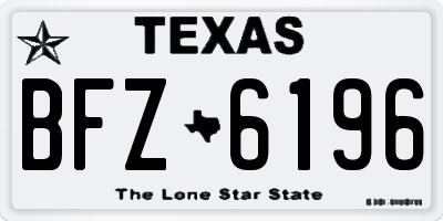 TX license plate BFZ6196