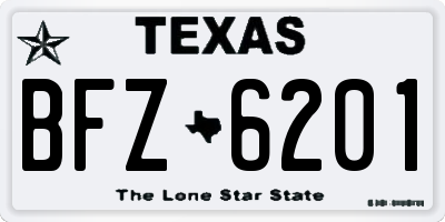 TX license plate BFZ6201