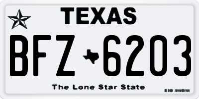 TX license plate BFZ6203